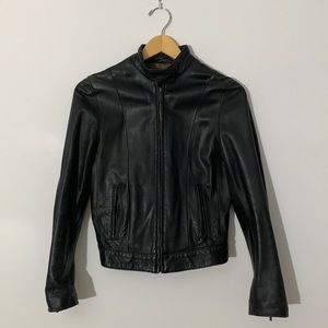 Black leather jacket, size M